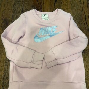 Nike Light Pink sweatshirt with Metallic Blue Accents